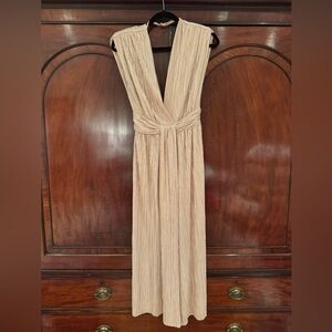 Sabina Musayev light gold Pleated Dress NWT